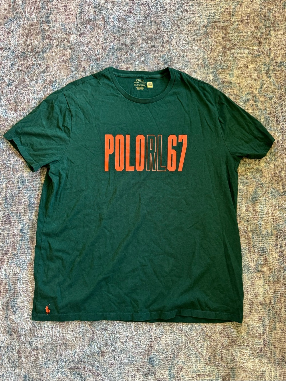 Polo Ralph Lauren green and orange logo graphic T